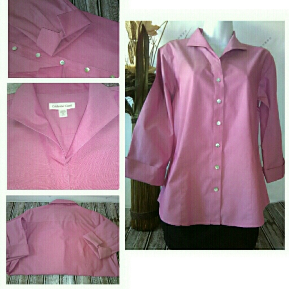 Coldwater Creek Tailored Pink Blouse